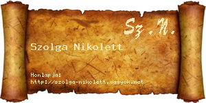 Szolga Nikolett névjegykártya