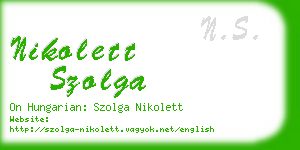 nikolett szolga business card